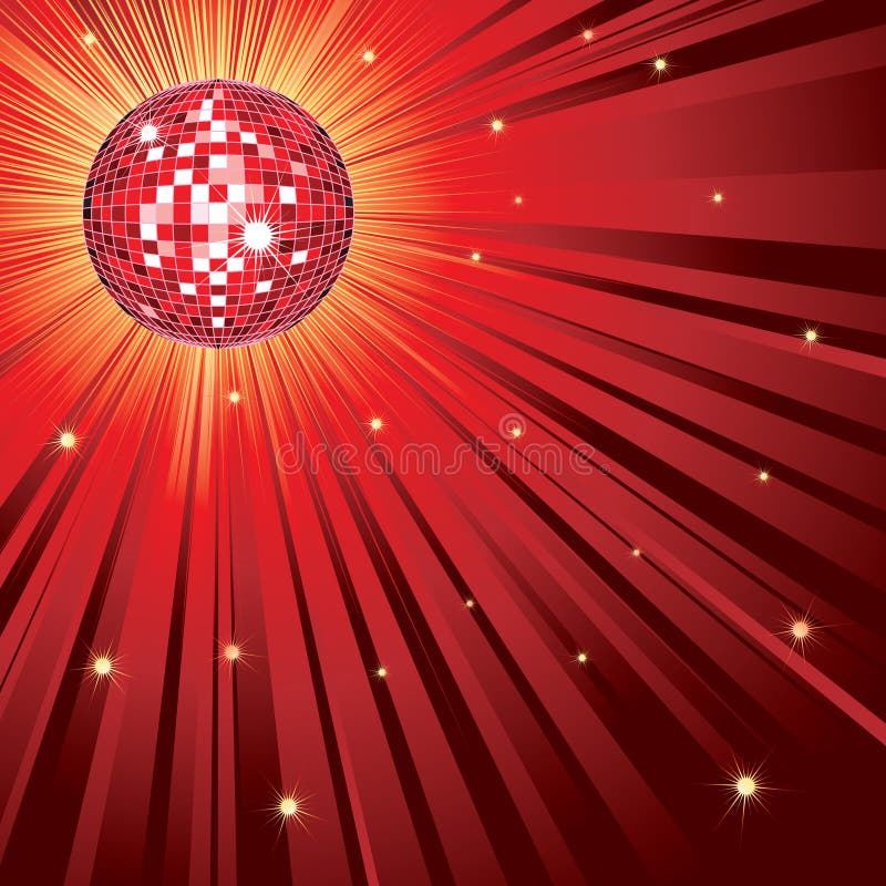 Disco-bola brillante roja stock de ilustración Disco-bola brillante roja stock de ilustración