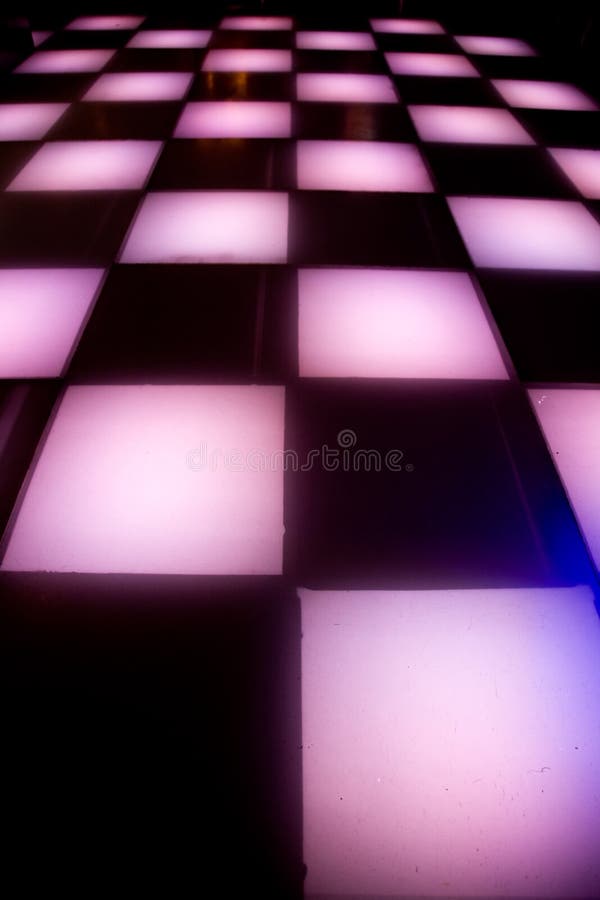 Disco dance floor with colorful lighting