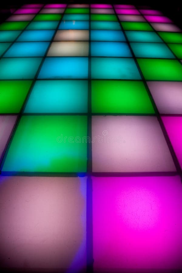 Disco Dance Floor with Colorful Lighting Stock Image Image of color