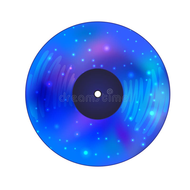 Disco do registro de vinil com galáxia para dentro Isolat da ilustração do vetor ilustração stock Disco do registro de vinil com galáxia para dentro Isolat da ilustração do vetor ilustração stock
