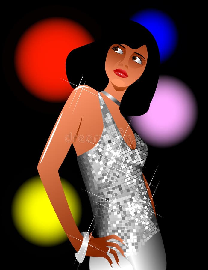 Hot disco girl stock vector. Illustration of female, decoration 8014897