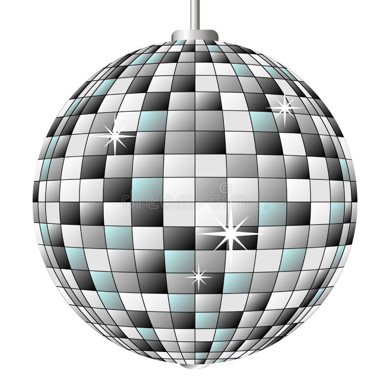 Disco mirror ball isolated over white background. Disco mirror ball isolated over white background