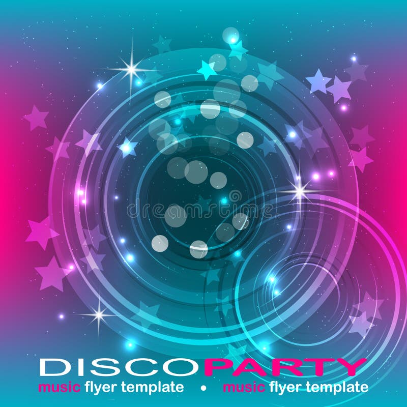 Disco Party Flyer Background Illustration Stock Vector