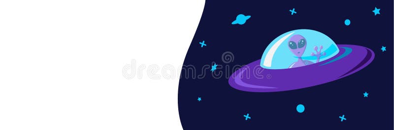 Disco volante extraterrestre del veicolo spaziale con uno straniero a bordo contro lo sfondo del cielo stellato della galassia ma illustrazione vettoriale Disco volante extraterrestre del veicolo spaziale con uno straniero a bordo contro lo sfondo del cielo stellato della galassia ma illustrazione vettoriale