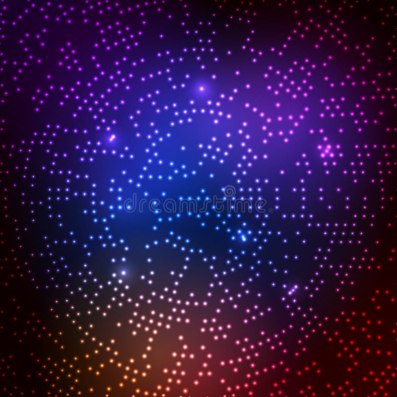 Discolichtvektor-Parteihintergrund Abstraktes Glanzdiscolichtentwurfsmuster digitales Neontechno helles Glühen stock abbildung