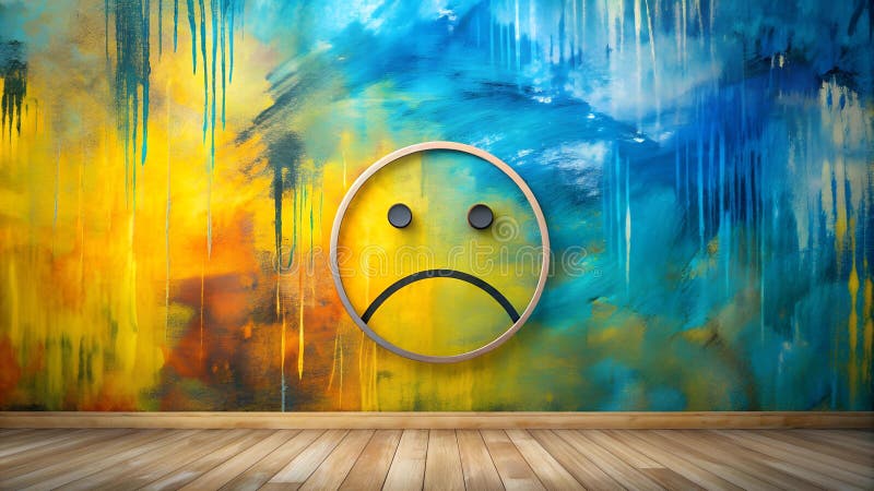 Discontent in the Abstract: A Symbolic Representation of Unhappiness Through Shapes and Forms royalty free illustration.