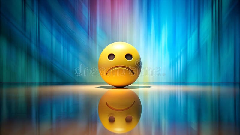 Discontent in the Abstract: A Symbolic Representation of Unhappiness Through Shapes and Forms generative AI royalty free illustration.