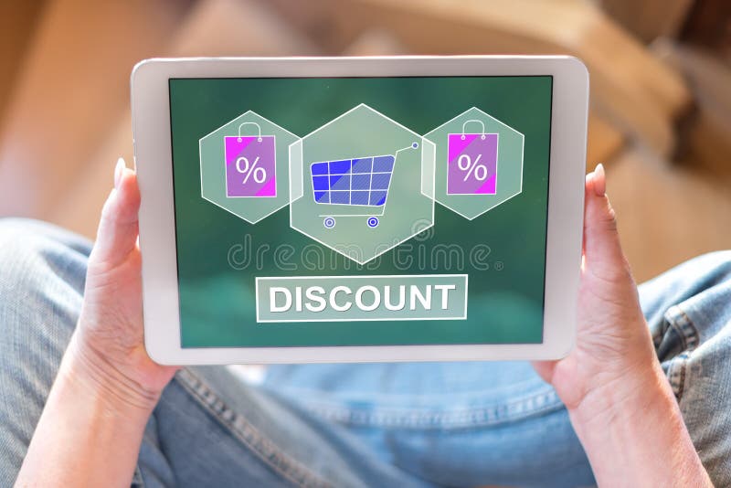 Discount Concept on a Tablet Stock Photo Image of shopping