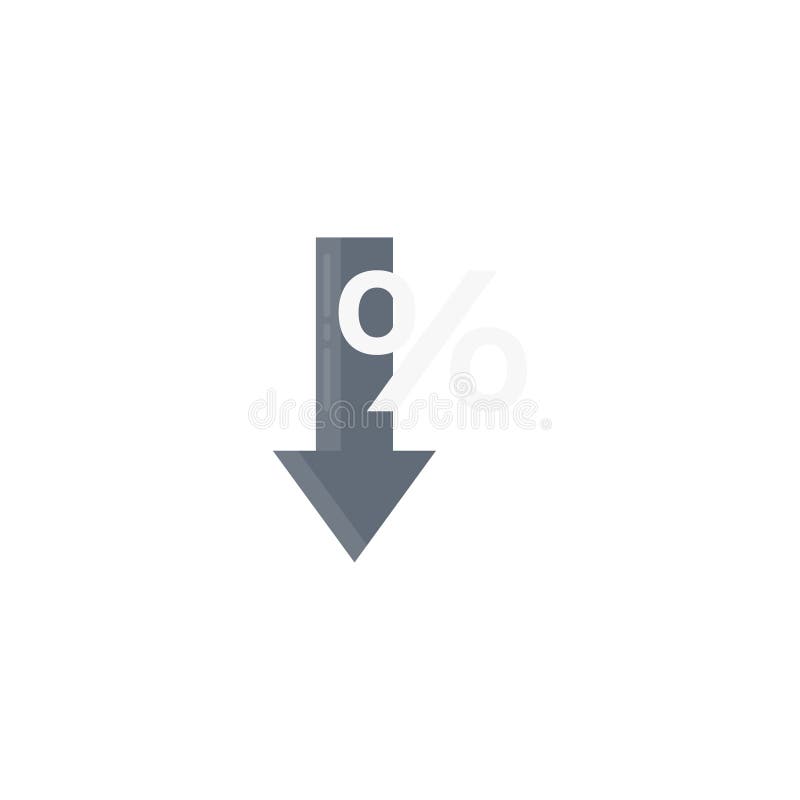 Discount decrease vector flat colour icon. Price low decrease icon vectors