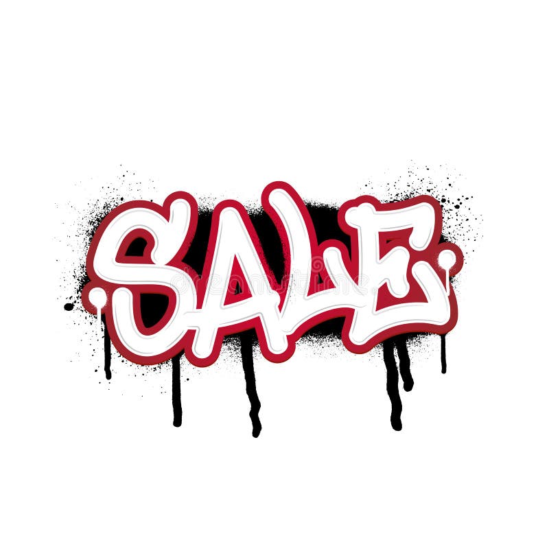 Discount Inscription in Graffiti Style. Vector Template on White Background Stock Vector