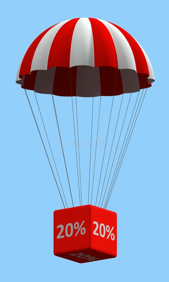 Discount Parachute Concept 20% royalty free illustration Discount Parachute Concept 20% royalty free illustration