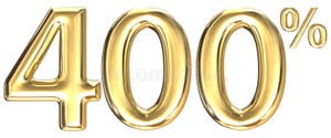 Discount 400 Percent Gold 3d Number Stock Image Illustration Of 