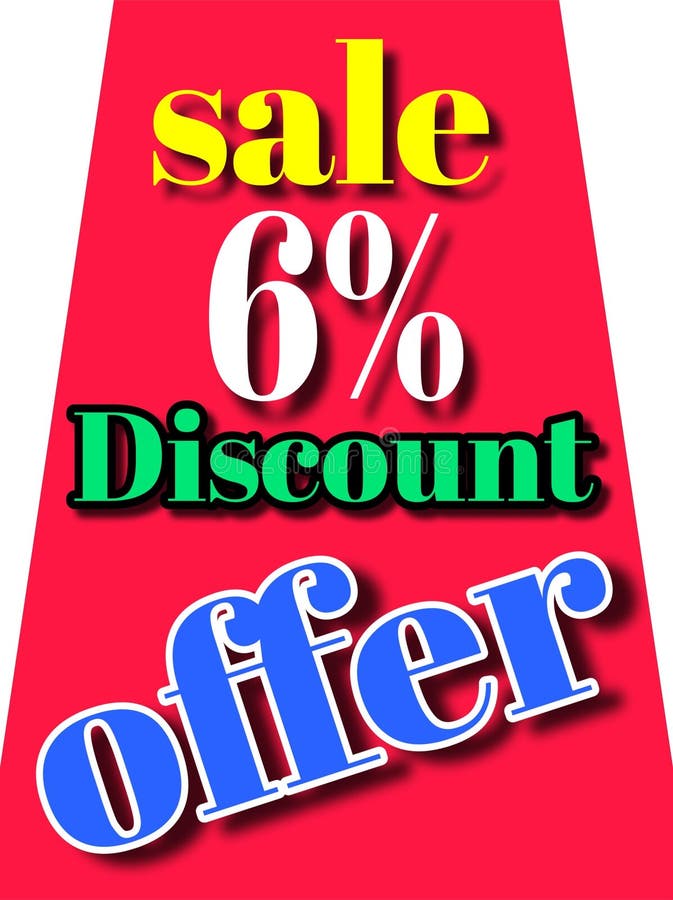 6 Discount Sale Offer Illustration Banner Board Stock Illustration