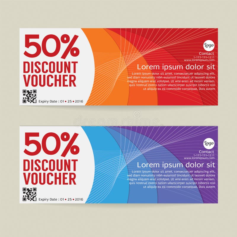 50 Discount Voucher Modern Template Design.