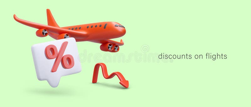 https://thumbs.dreamstime.com/b/discounts-flights-last-minute-offer-red-realistic-airplane-percent-sign-arrow-pointing-down-discounts-flights-last-minute-296144254.jpg