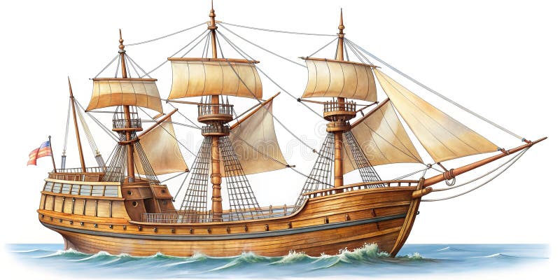 Discover the beauty of the Mayflower, a pivotal ship in American history, through this easy drawing tutorial perfect for beginners! This step-by-step guide breaks down the process into manageable, simple stages, using basic shapes to create a charming illustration. Ideal for children and adults alike, this historical art project combines learning about the Pilgrims' journey with the joy of. Mayflower ship illustrations