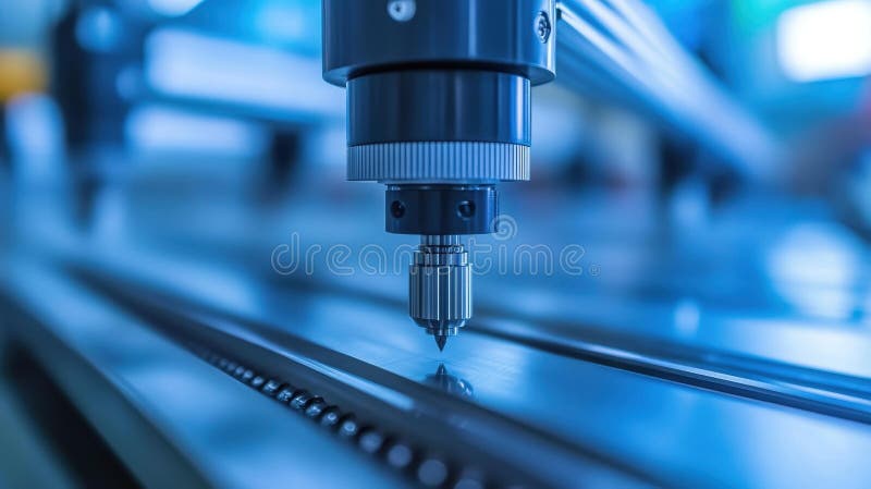Discover the efficiency of an automated assembly line featuring realtime quality checks via advanced sensors stock illustration