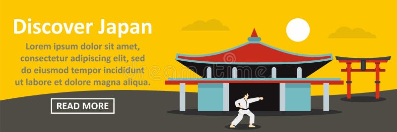 Discover japan banner horizontal concept vector illustration