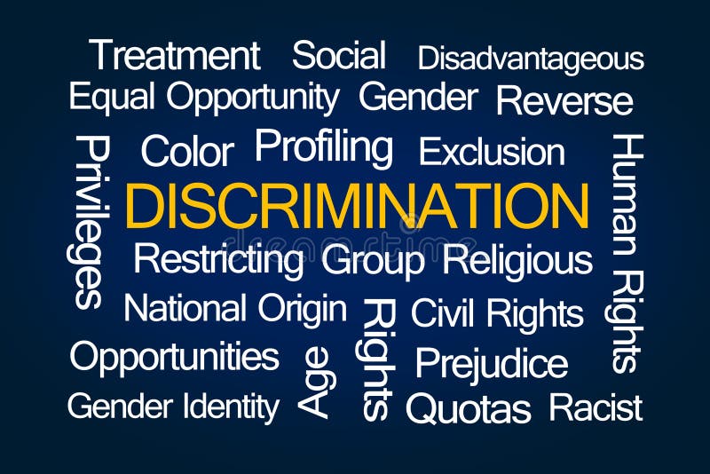 Discrimination Word Cloud stock photography