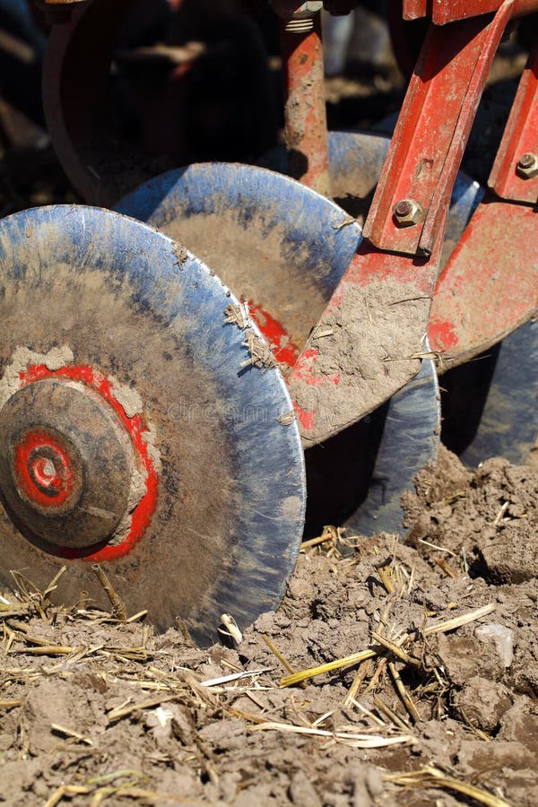 Discs plow close up image stock photo. Image of concavity 34257308