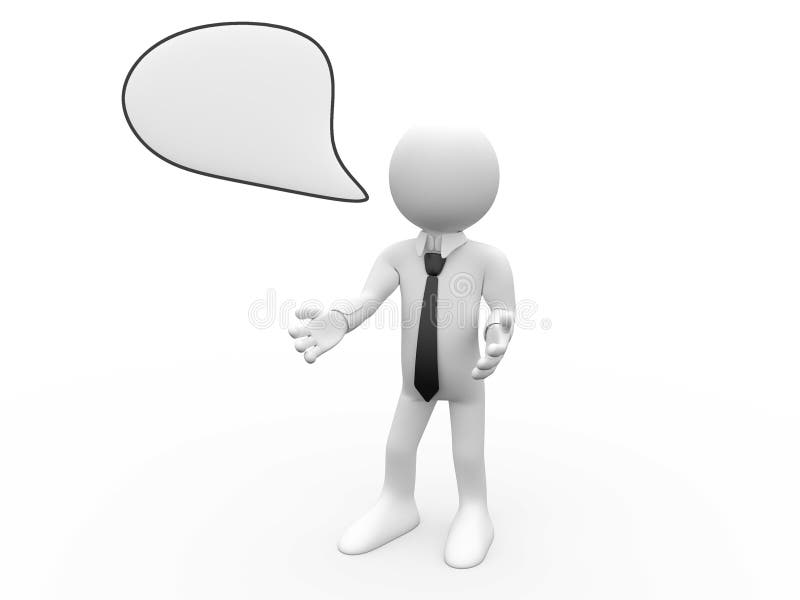 Humano 3D hablando stock de ilustración