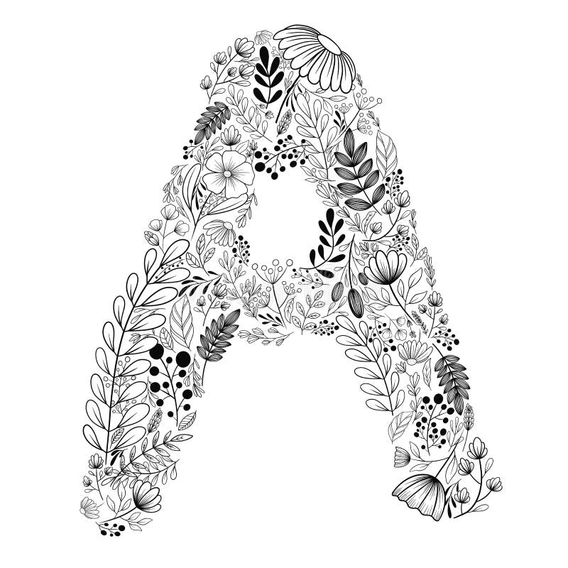 Diseño Creativo Alfabeto Letra a En Estilo Doodle Con Hermosas Flores Ramas Y Hojas Libro Para Colorear Stock de ilustración - Ilustración de imagen, fresco: 204663527 Diseño Creativo Alfabeto Letra a En Estilo Doodle Con Hermosas Flores Ramas Y Hojas Libro Para Colorear Stock de ilustración - Ilustración de imagen, fresco: 204663527