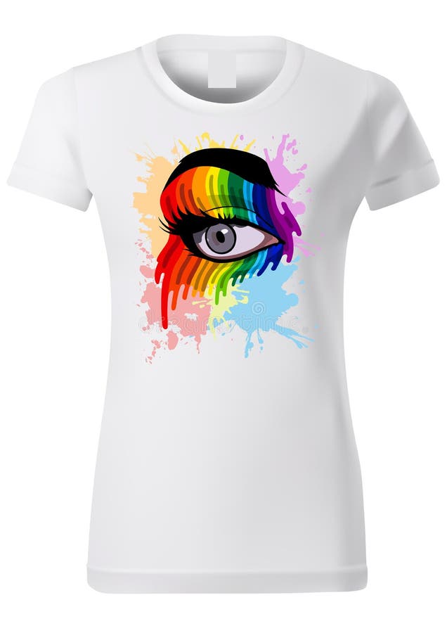 Contagioso Cambiable mostaza Diseño De La Camiseta De La Mujer Con El Ojo Colorido Ilustración del  Vector - Ilustración de vector, lifestyle: 152293627