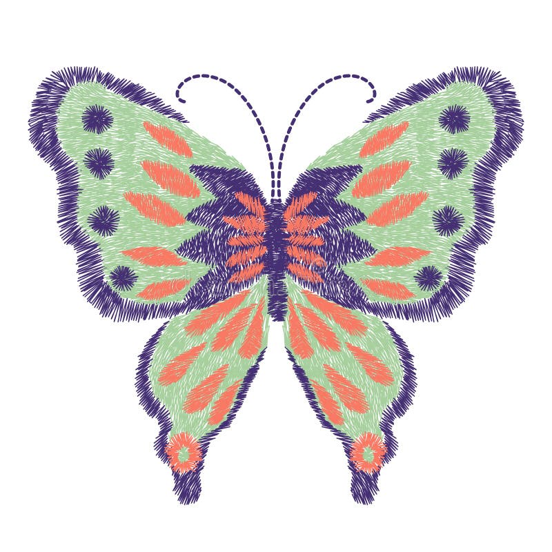 Diseño De La Mariposa Del Bordado Para La Ropa Vector De Insecto  Ilustración del Vector - Ilustración de puntada, elemento: 83359428