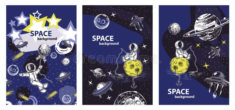 Diseño De La Portada Del Folleto Sobre Astronomía Fondo De Muestra Para El  Tema Espacial Ilustración del Vector - Ilustración de texto, librete:  175394014
