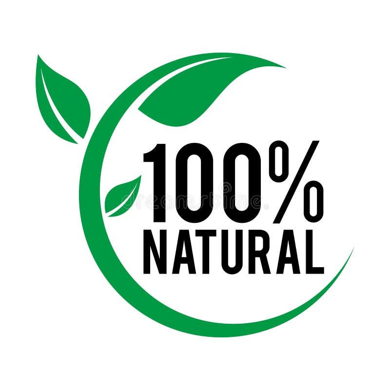 Diseño De Logotipo 100% Natural De Alimentos Sanos Stock de ilustración -  Ilustración de granja, alimento: 185587750