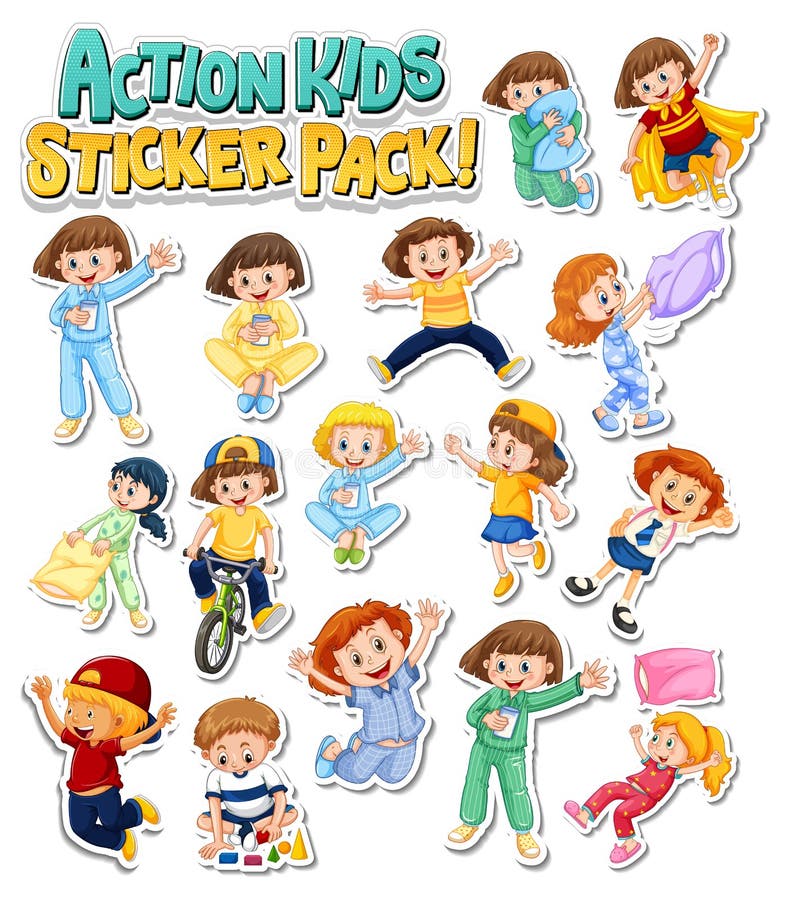 Desventaja Eslovenia Cusco Diseño De Stickers Con Niños Haciendo Diferentes Actividades Ilustración  del Vector - Ilustración de acortar, acciones: 229907258
