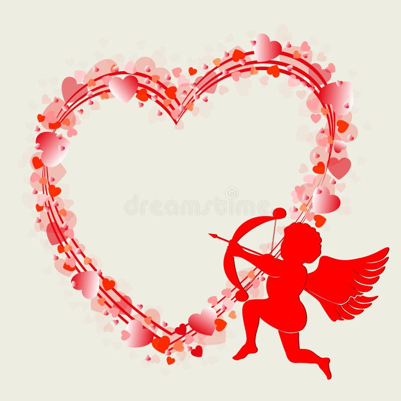 Color De La Imagen De La Silueta Arco Cupido Con La Flecha Con El Corazón  Rojo Ilustración Vectorial Ilustraciones svg, vectoriales, clip art  vectorizado libre de derechos. Image 78352180