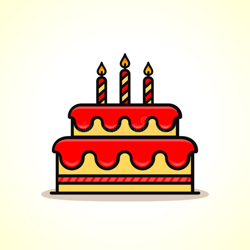 Torta De Cumpleaños Con El Icono De Las Velas Vector Ilustración del Vector  - Ilustración de fondo, caliente: 114071802