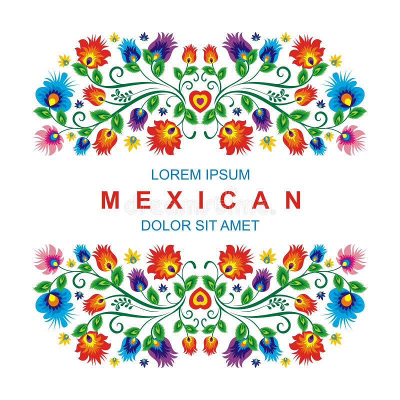 Diseño Floral étnico Mexicano Precioso De La Decoración Ilustración del  Vector - Ilustración de maya, america: 121492792