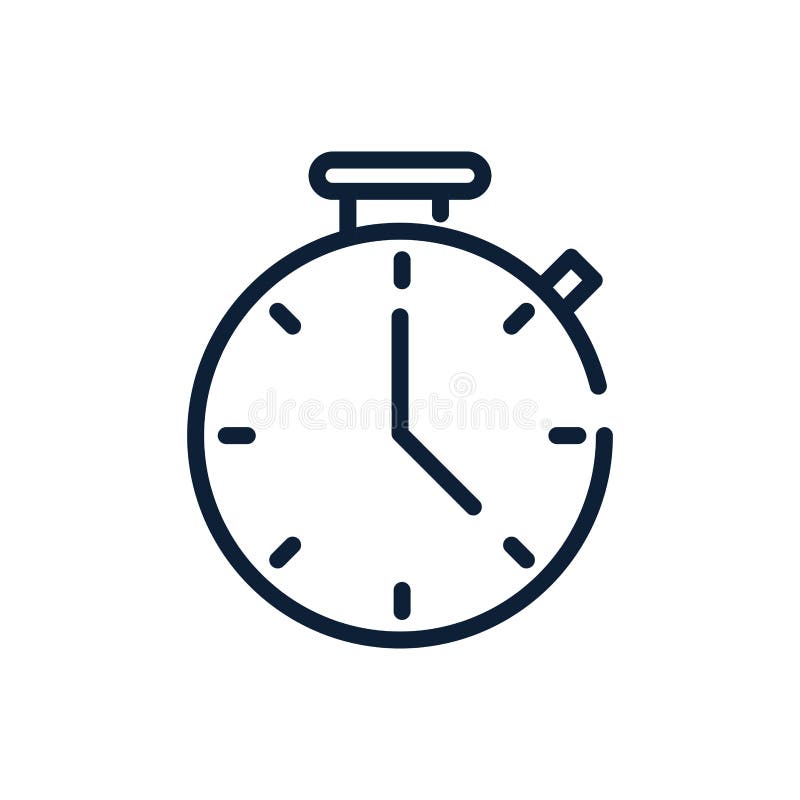 Diseño Lineal Del Reloj Cronómetro De Tiempo Ilustración del Vector