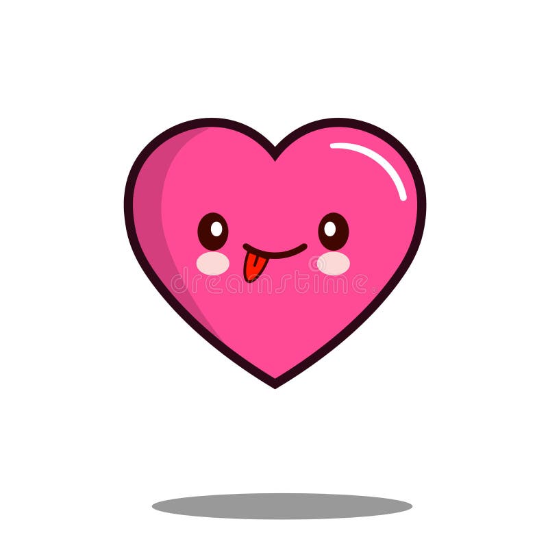 Diseño Plano Del Amor Del Emoticon Del Corazón Del Personaje De Dibujos  Animados Del Kawaii Lindo Del Icono Stock de ilustración - Ilustración de  icono, sonrisa: 104202357