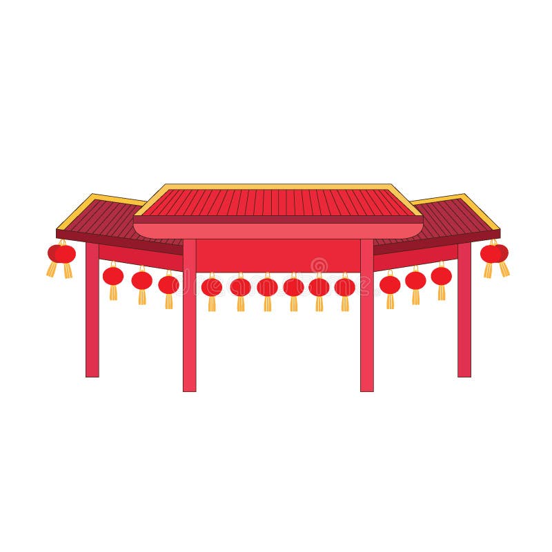 Dise?o de China de la fachada de la puerta en el fondo blanco ilustración del vector Dise?o de China de la fachada de la puerta en el fondo blanco ilustración del vector
