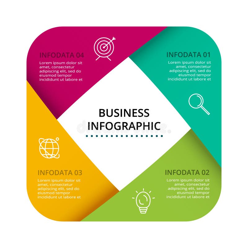 Dise?o de la etiqueta de Infographic del vector con los iconos y 4 opciones o pasos Infographics para el concepto del negocio par stock de ilustración Dise?o de la etiqueta de Infographic del vector con los iconos y 4 opciones o pasos Infographics para el concepto del negocio par stock de ilustración