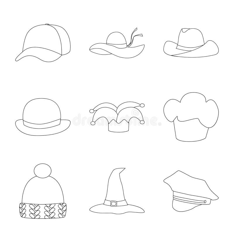 Dise? o del vector de logotipo del sombrero y del napper Fije del icono del vector del sombrero y del casco para la acci? n stock de ilustración