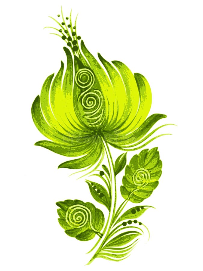 Stile etnico verde dell'Ucraina del fiore royalty illustrazione gratis Stile etnico verde dell'Ucraina del fiore royalty illustrazione gratis