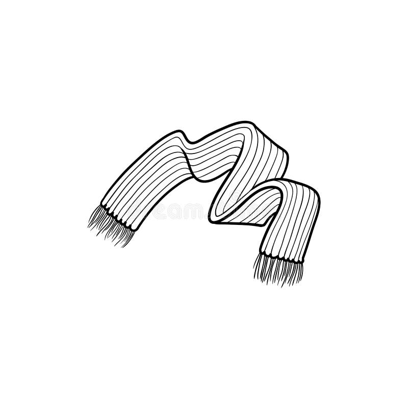 Disegno in Bianco E Nero Della Sciarpa Tricottata Della Lana Illustrazione  Vettoriale - Illustrazione di oggetto, nave: 102427594