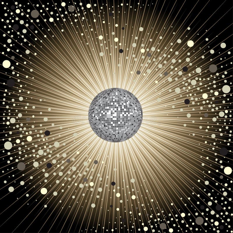 Disegno CD del coperchio di vettore con la discoteca-sfera royalty illustrazione gratis Disegno CD del coperchio di vettore con la discoteca-sfera royalty illustrazione gratis