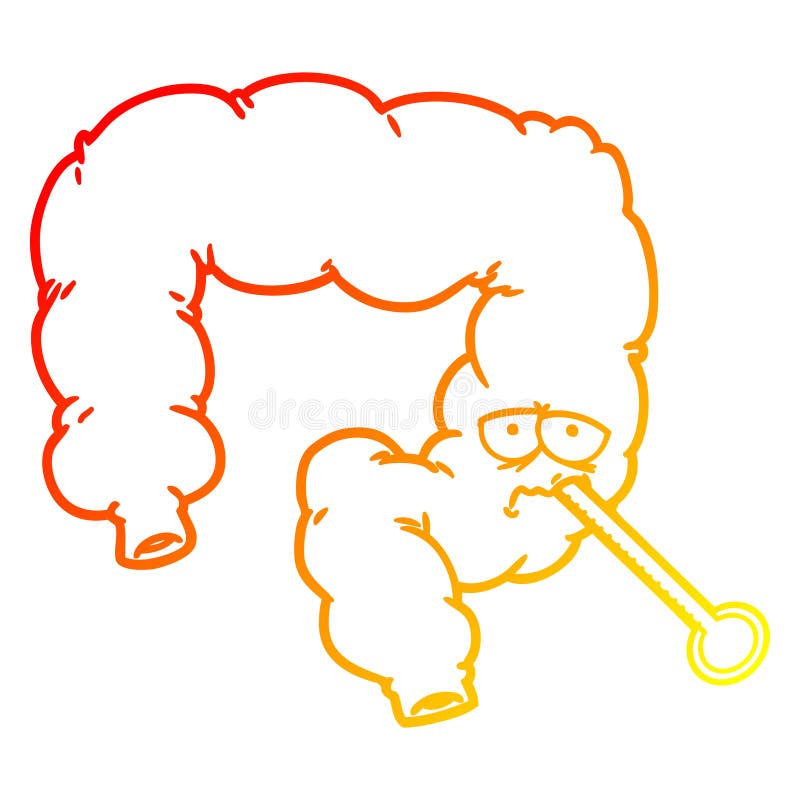 Disegno creativo di una linea a gradiente caldo di una vignetta su due colori non sani royalty illustrazione gratis