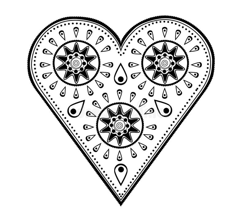 Cuore Di Paisley Nei Colori Dell'acqua E Del Turchese Illustrazione