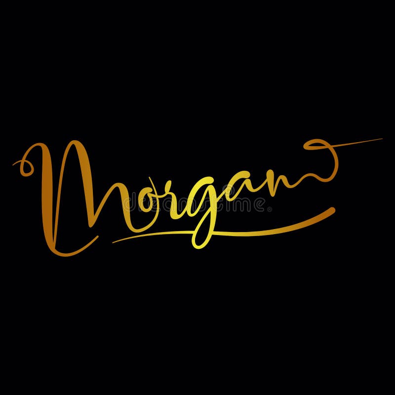 Morgan golden color name logotype signature art.Golden color handwriting name logo with creative template for any company or business. Morgan golden color name logotype signature art.Golden color handwriting name logo with creative template for any company or business