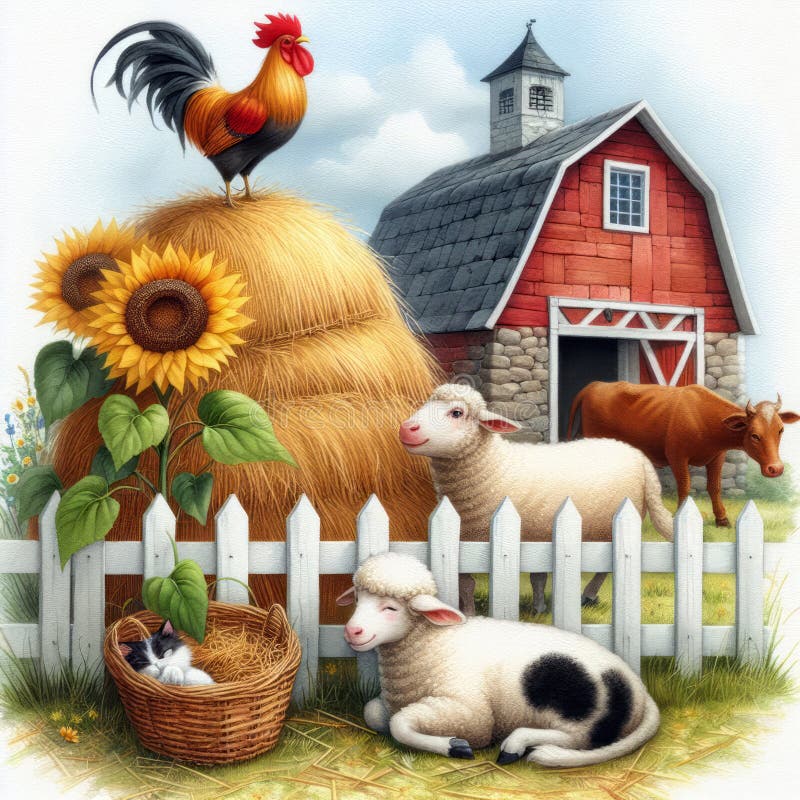 Farm animals rural scene cartoon illustration. Cartoon Illustration of Rural Scene with Farm Animals Livestock Big Group. Farm animals rural scene cartoon illustration. Cartoon Illustration of Rural Scene with Farm Animals Livestock Big Group