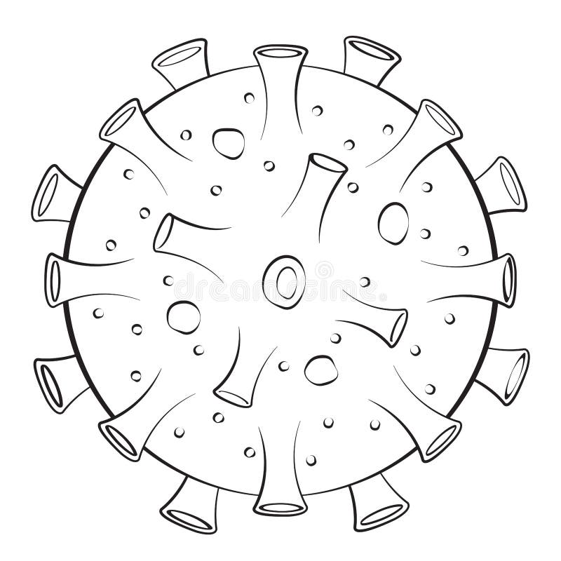 Disegno Di Corona Virus A Colori In Bianco E Nero Con Fondo Bianco Illustrazione Di Stock Illustrazione Di Tipo Nero 179867815