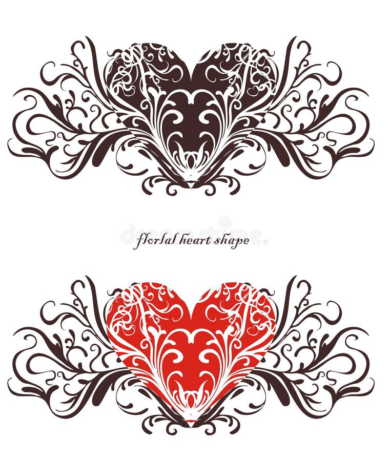 Disegno floreale del cuore illustrazione vettoriale Disegno floreale del cuore illustrazione vettoriale