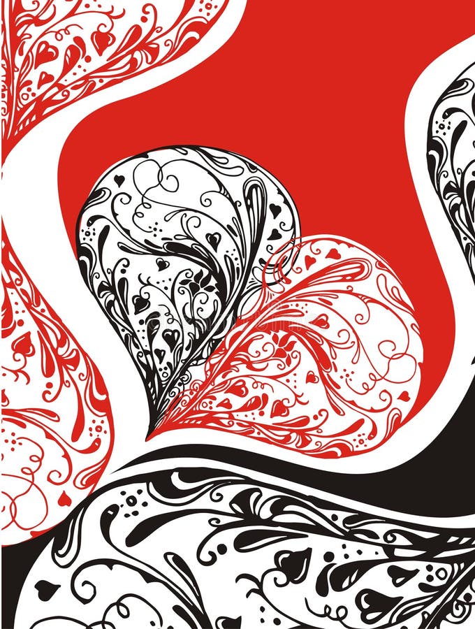 Disegno floreale del cuore royalty illustrazione gratis Disegno floreale del cuore royalty illustrazione gratis