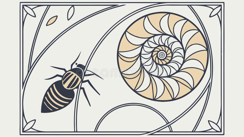 Disegno geometrico geometrico di serie di insetti Generativo AI illustrazione di stock
